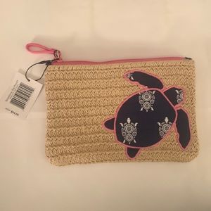 Vera Bradley Small Turtles Straw Pouch